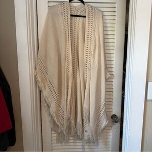 Three Bird Nest Cream White Soft Knit Kimono with Fridge One Size